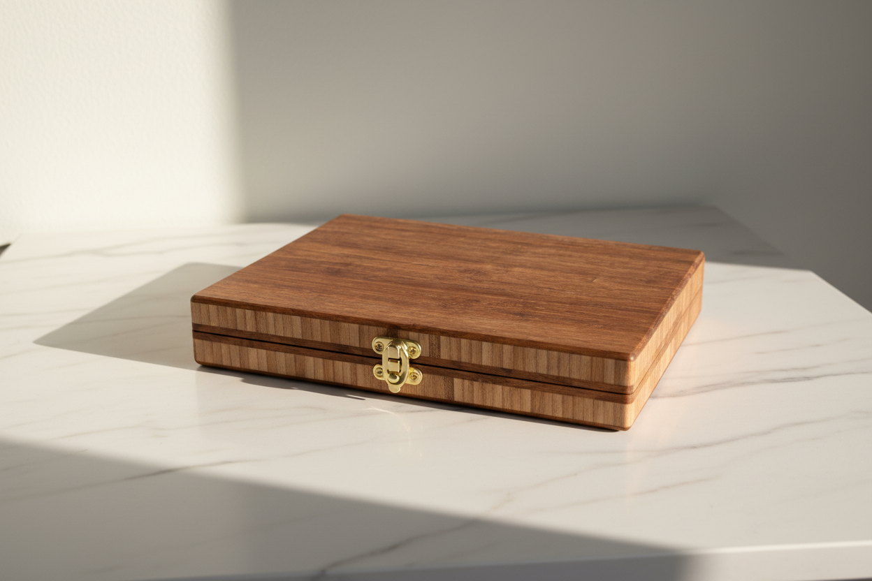 Travel Game Set – Bamboo Box with Dominoes & Playing Cards