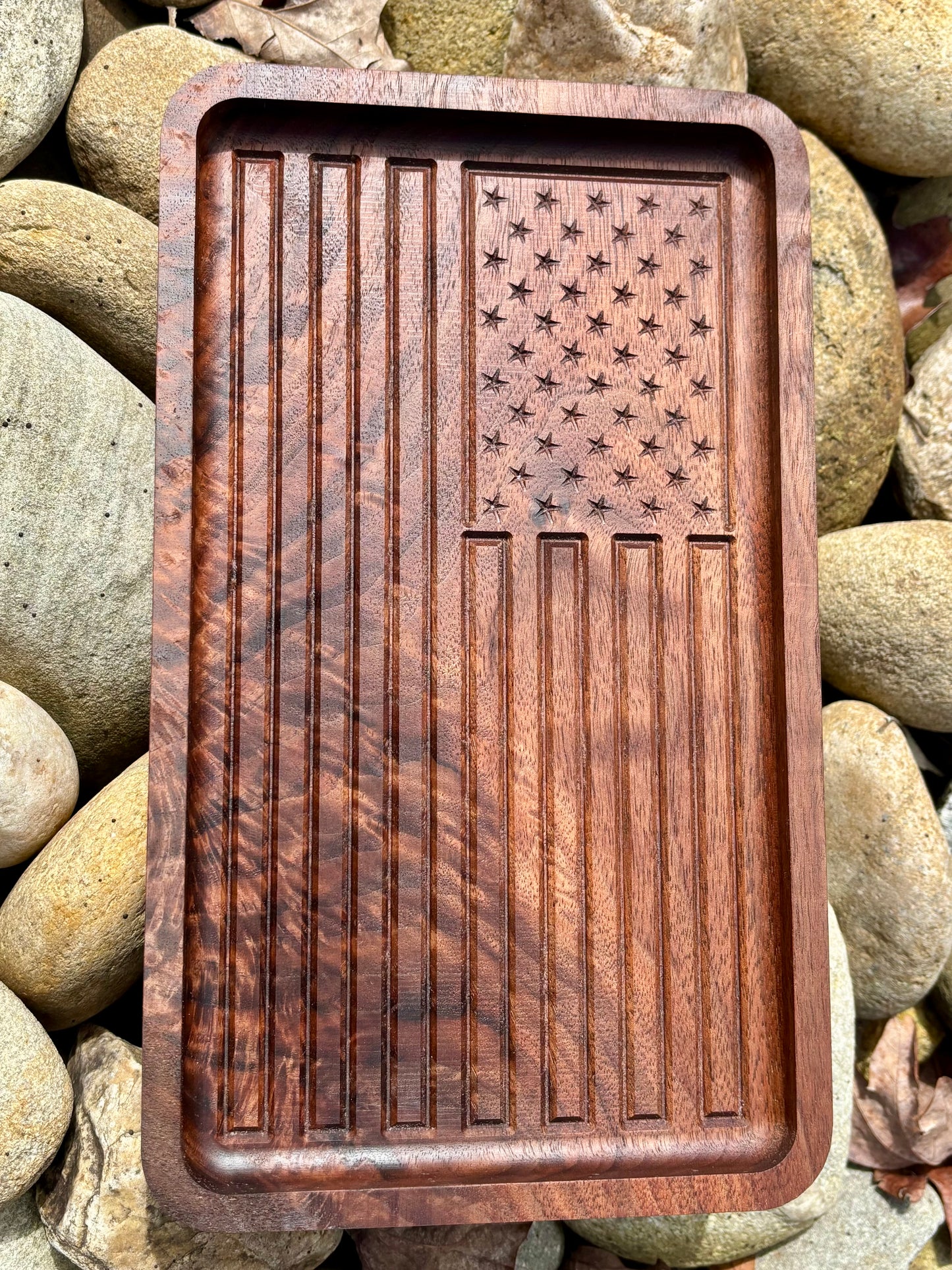 Walnut Flag Trinket Tray
