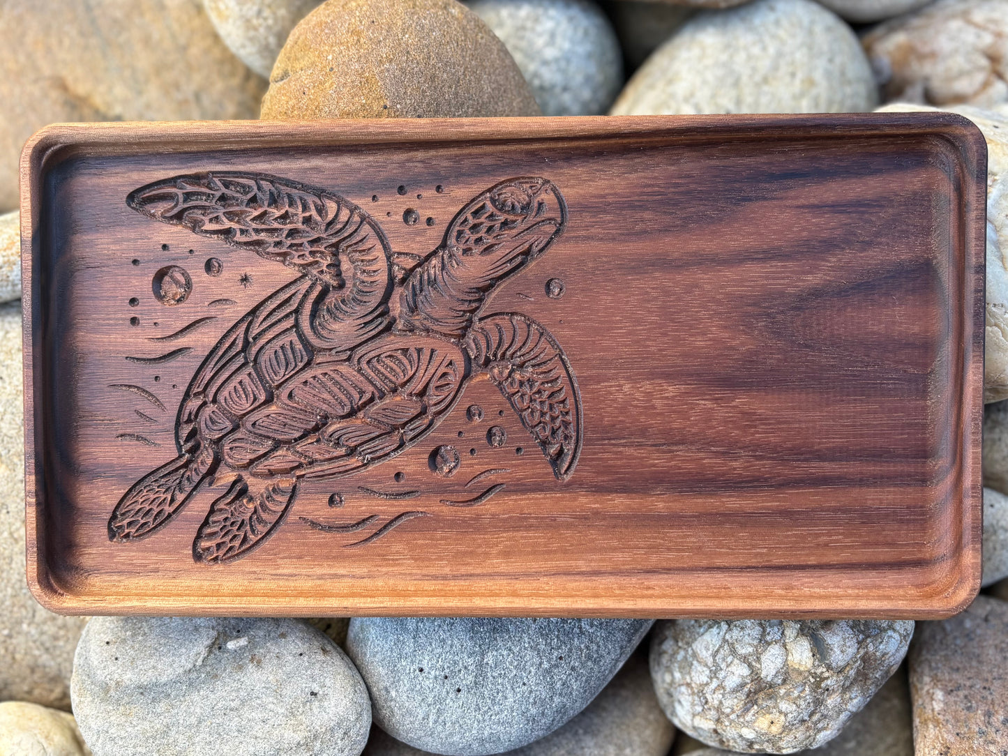 Walnut Turtle Trinket Tray