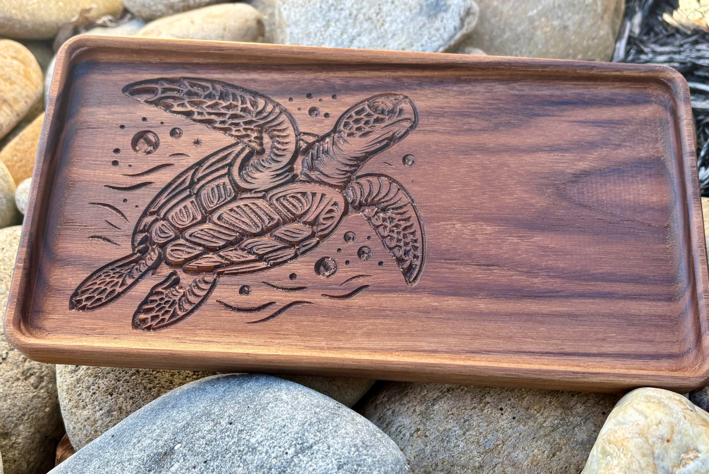 Walnut Turtle Trinket Tray