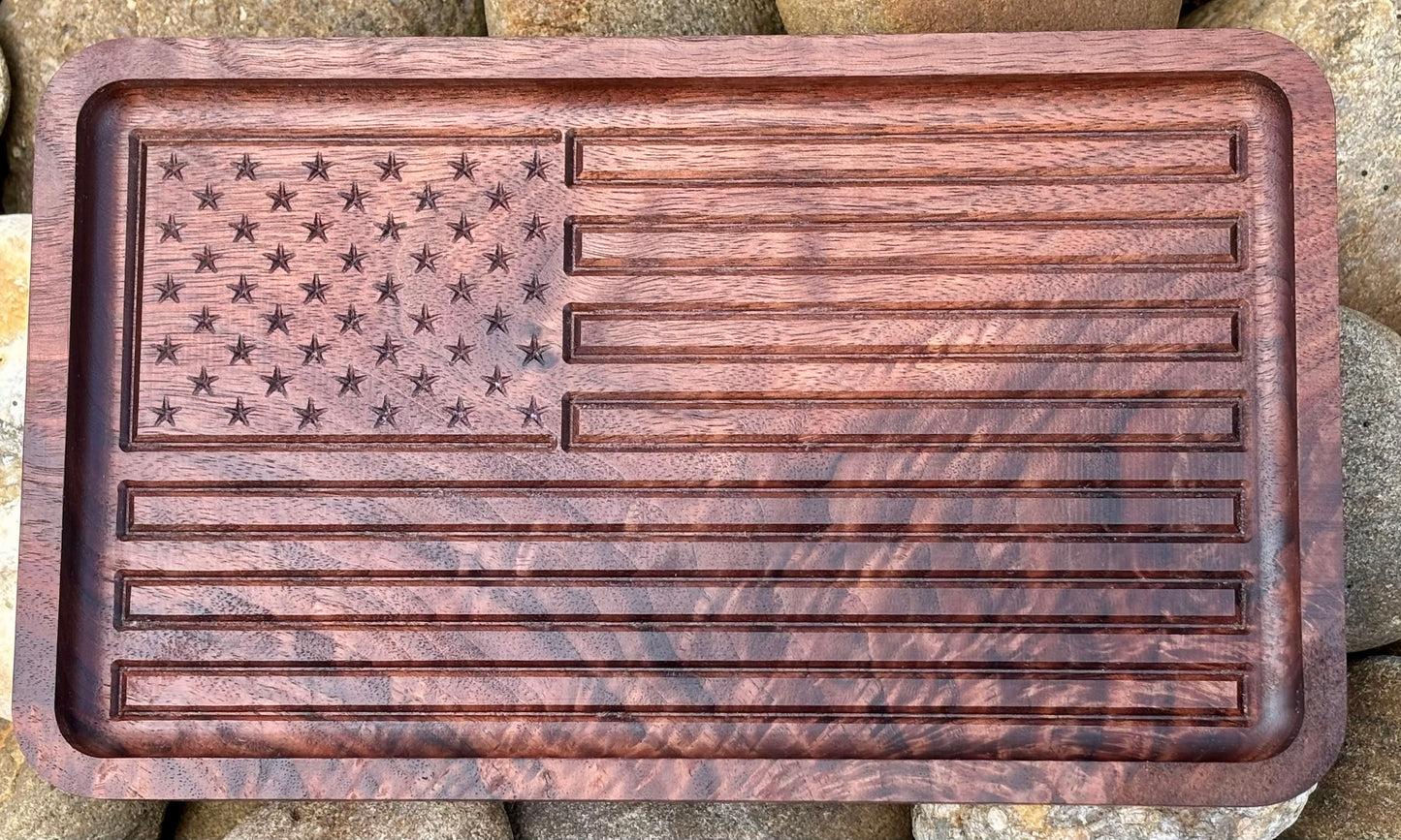Walnut Flag Trinket Tray