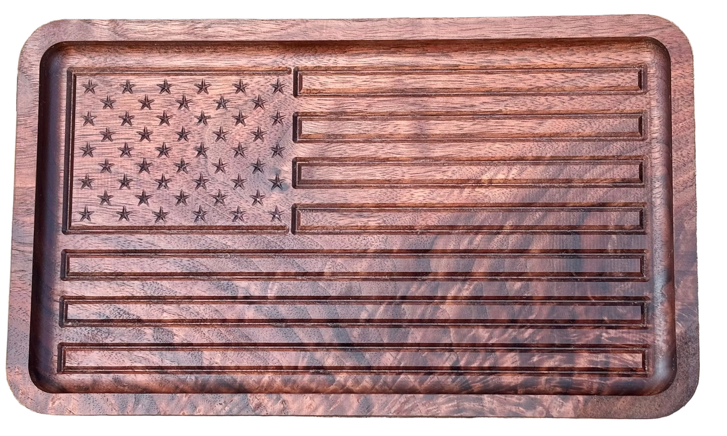 Walnut Flag Trinket Tray