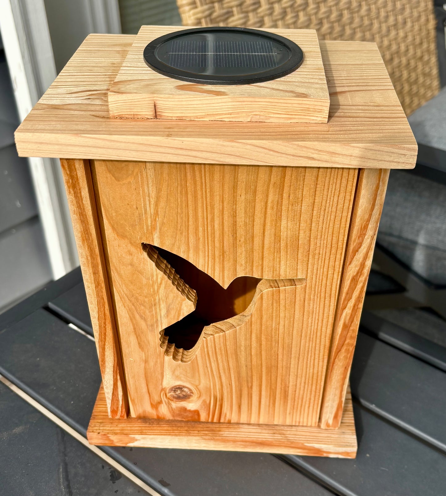 Cedar Wood Lantern – Interchangeable Panels Rustic Farmhouse Led Light
