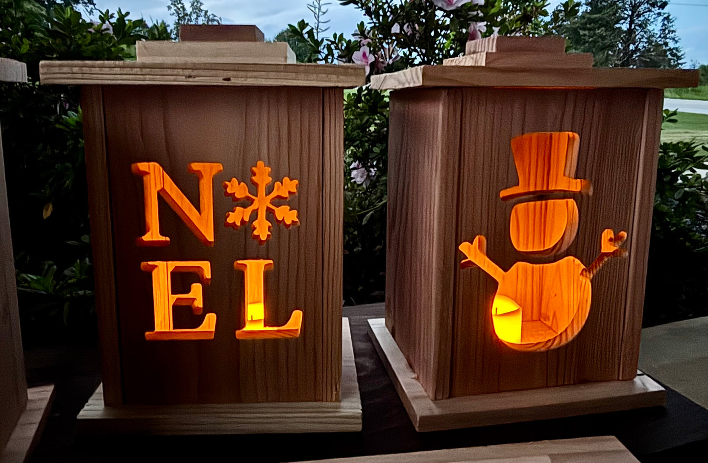 Cedar Wood Lantern – Interchangeable Panels Rustic Farmhouse Led Light