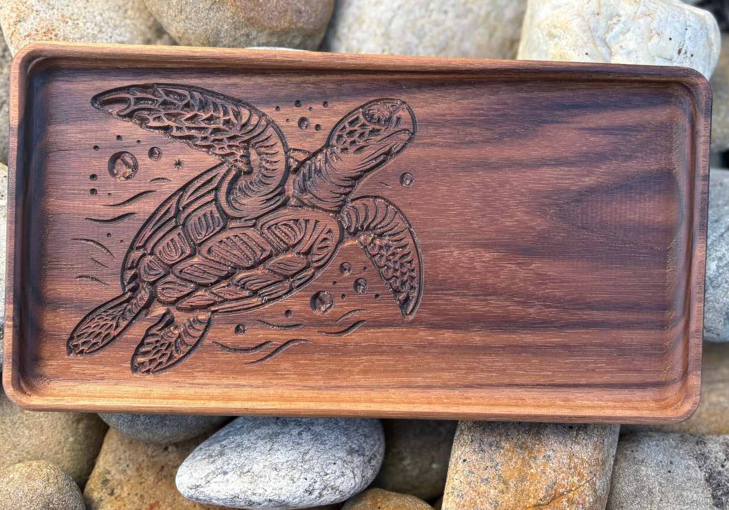 Walnut Turtle Trinket Tray