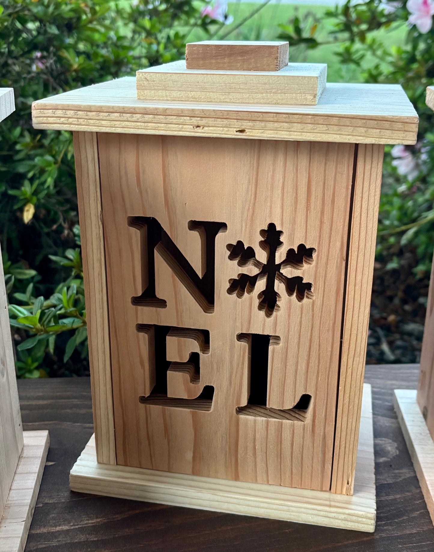 Cedar Wood Lantern – Interchangeable Panels Rustic Farmhouse Led Light