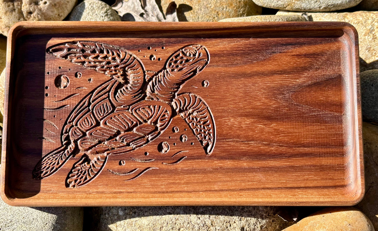 Walnut Turtle Trinket Tray