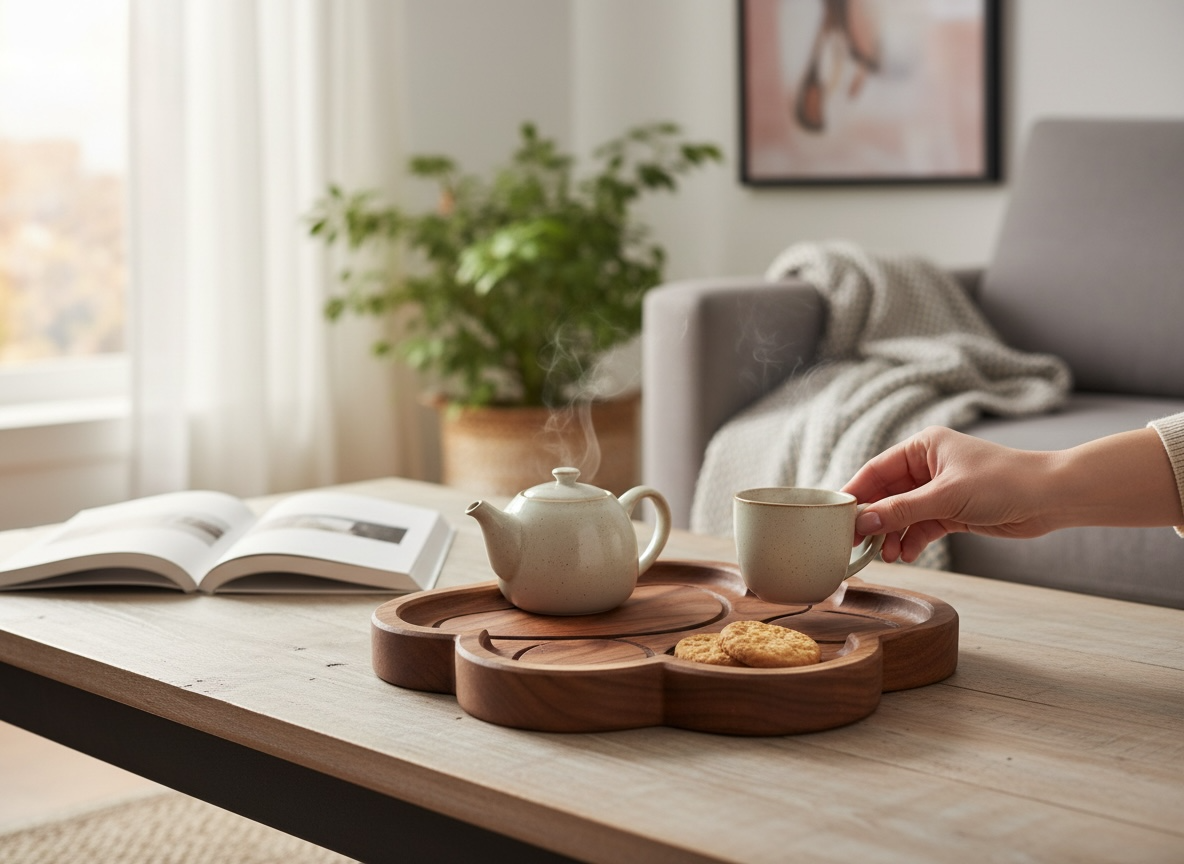 Dog Paw Tray – Cherry Wood Entryway Organizer.