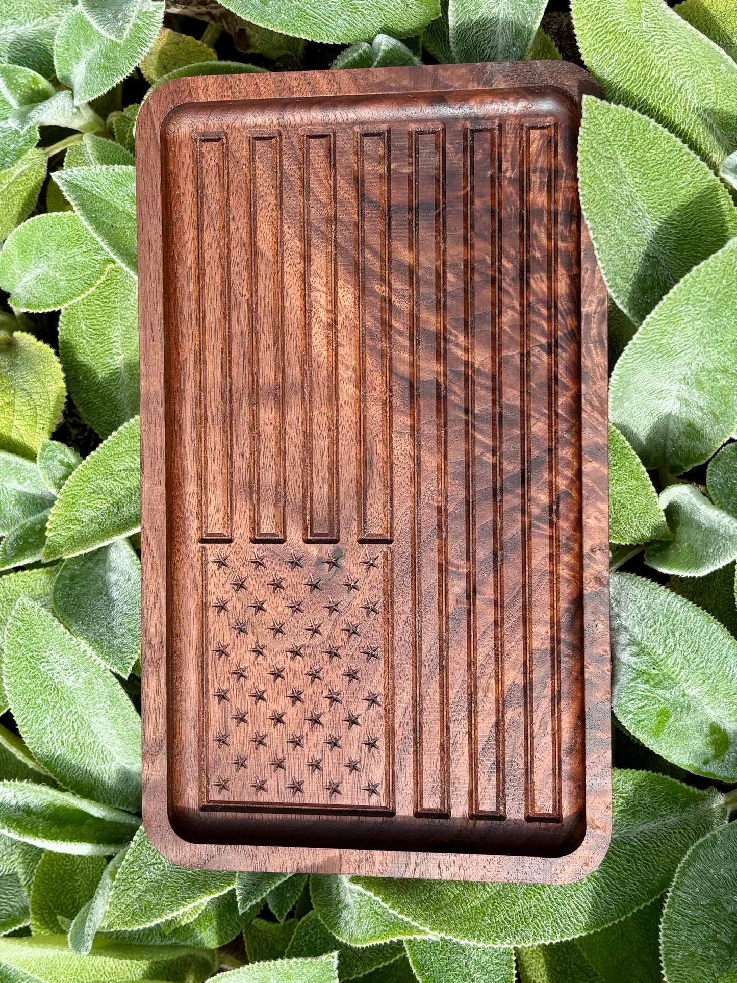 Walnut Flag Trinket Tray