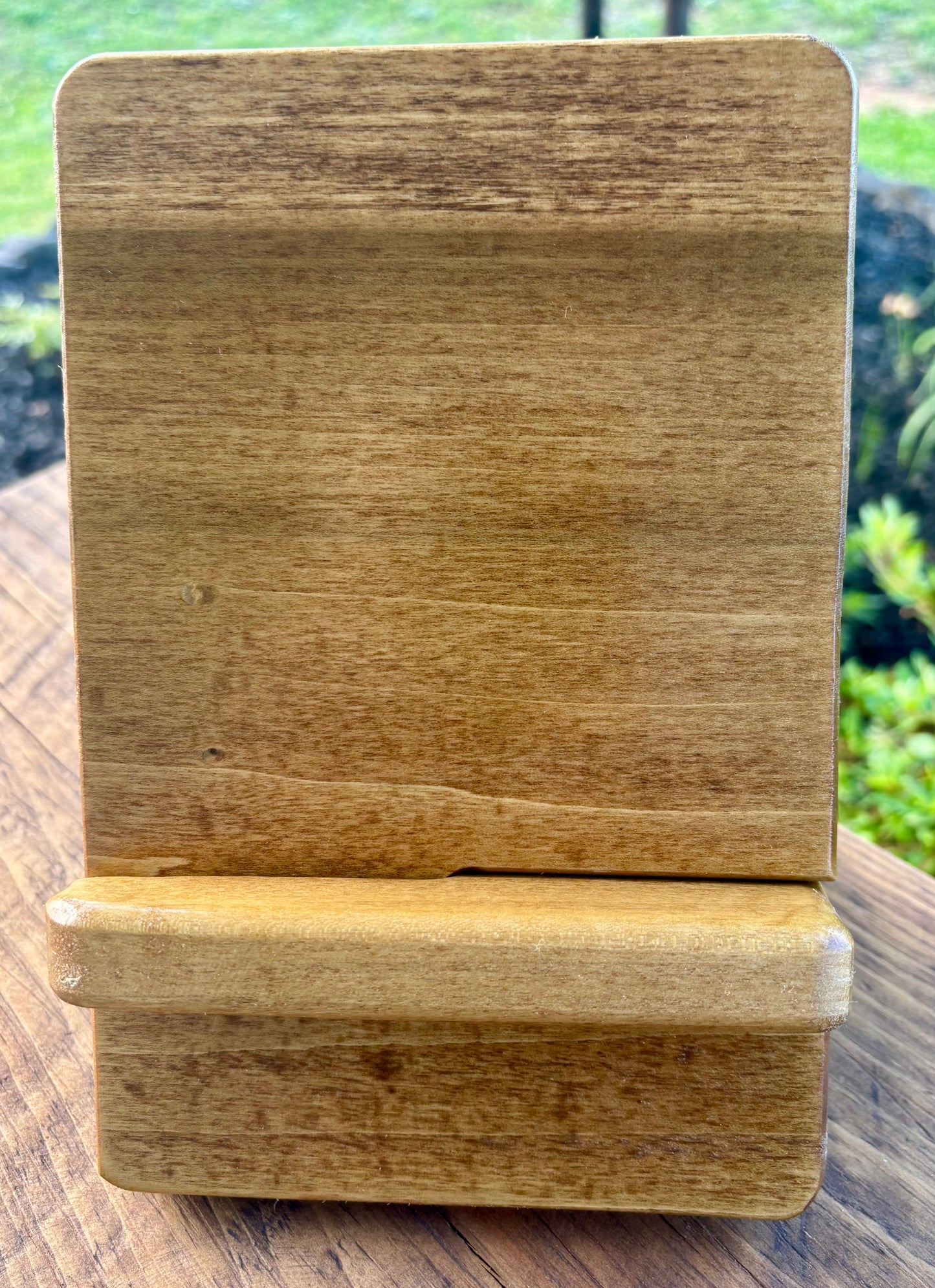 Wooden Tablet Stand – Hands-free Poplar Desk Organizer for Kitchen