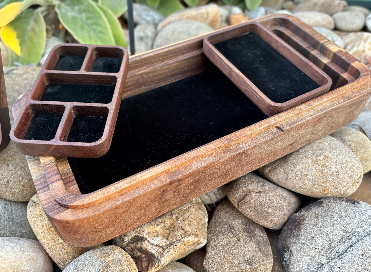 Walnut Jewelry Box – Handcrafted with Lid & Tree Engraving