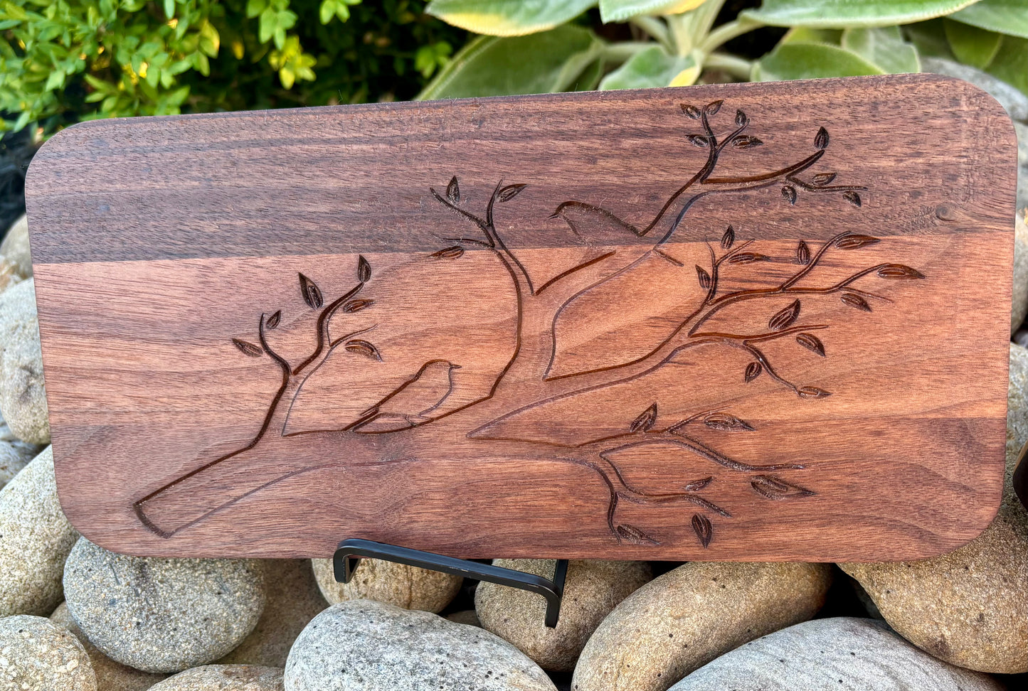 Walnut Jewelry Box – Handcrafted with Lid & Tree Engraving